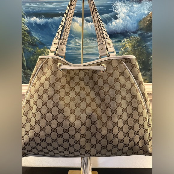 Gucci Beige and Brown Monogram Tote - Picture 8 of 13